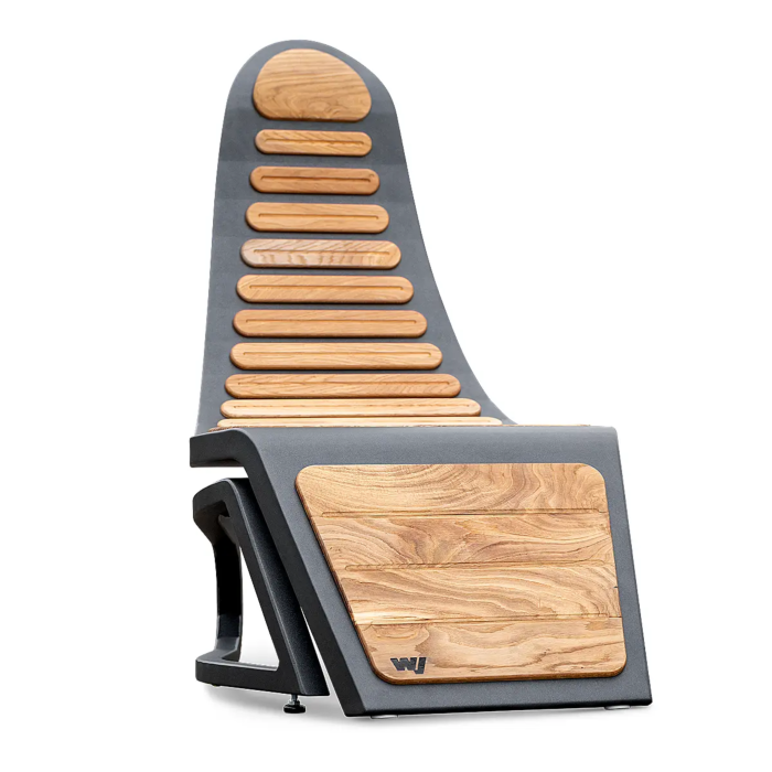 WJ Art Design Liege Sessel Edelstahl Anthrazit Holz